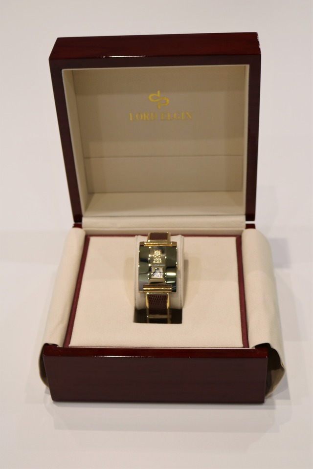 レクタンギュラー｜ゴールドレザー（ブラック）