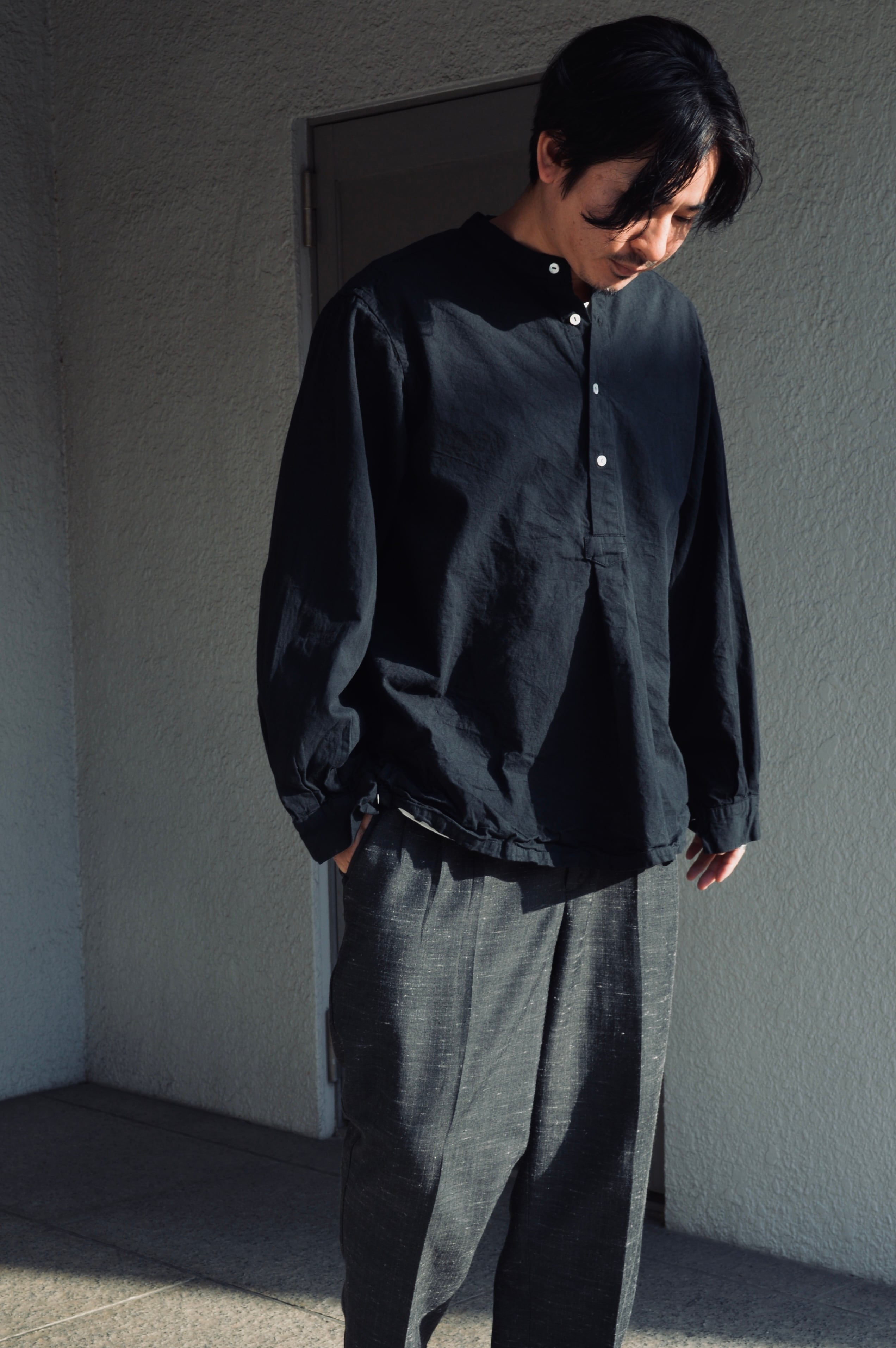 ブルガリア軍 スリーピングシャツ セットアップ オーバーダイ 黒染め ブルガリア軍 スリーピング セットアップ 黒染め スリーピングシャツ