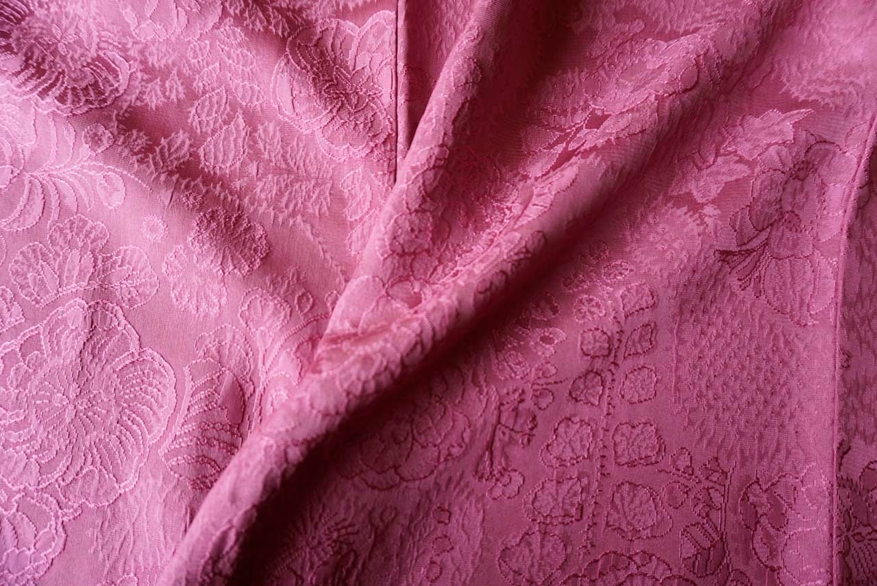 袷】躑躅色 辻が花地紋 色無地 | 大山キモノ・ちぇらうなぼるた