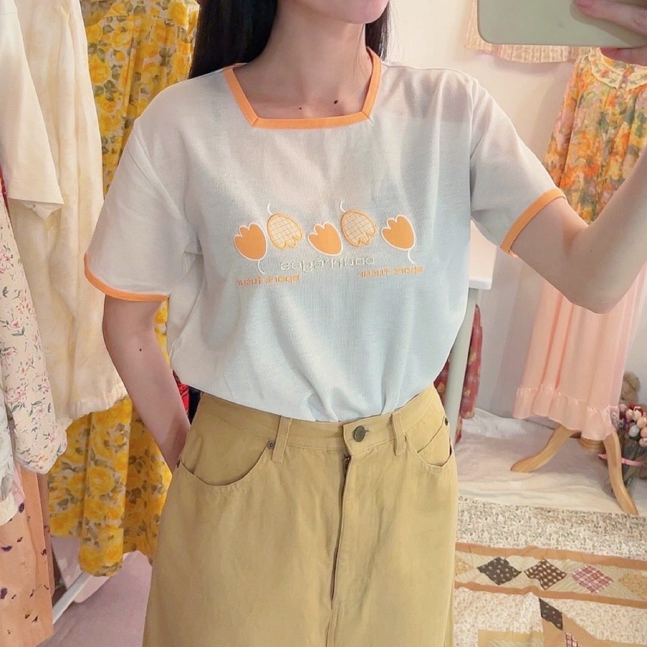 courrèges / tulip applique T-shirt