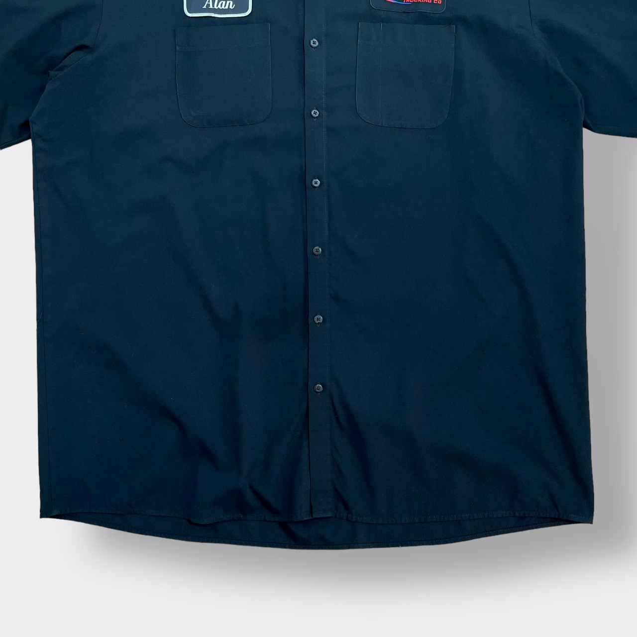 CiNTAS HAITI製 ワークシャツ 長袖 ワッペン 3XL ビッグサイズ ワーク系 企業ロゴ 企業系  シンタス 黒 US古着