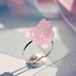 【014 Sugar Flower Collection】 ローズクォーツ 鉱物原石 K10 / 14kgf / シルバー925 リング 天然石 アクセサリー