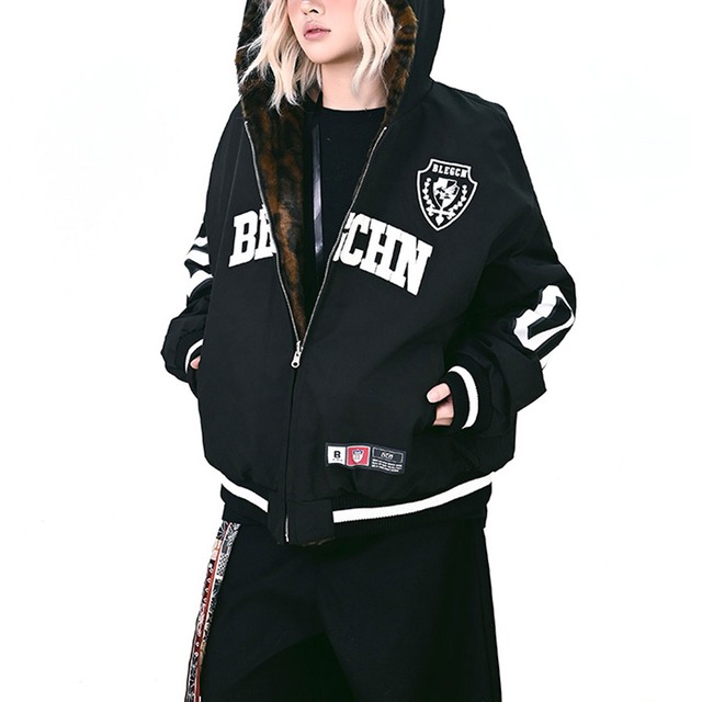 レオパードリバーシブルフードブルゾン 2col R01313