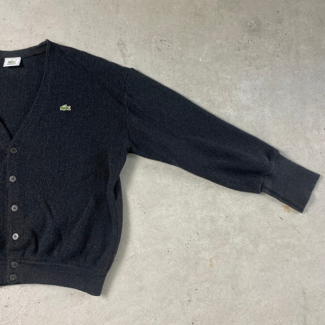 80年代〜 LACOSTE ラコステ ウールニットカーディガン メンズS相当 