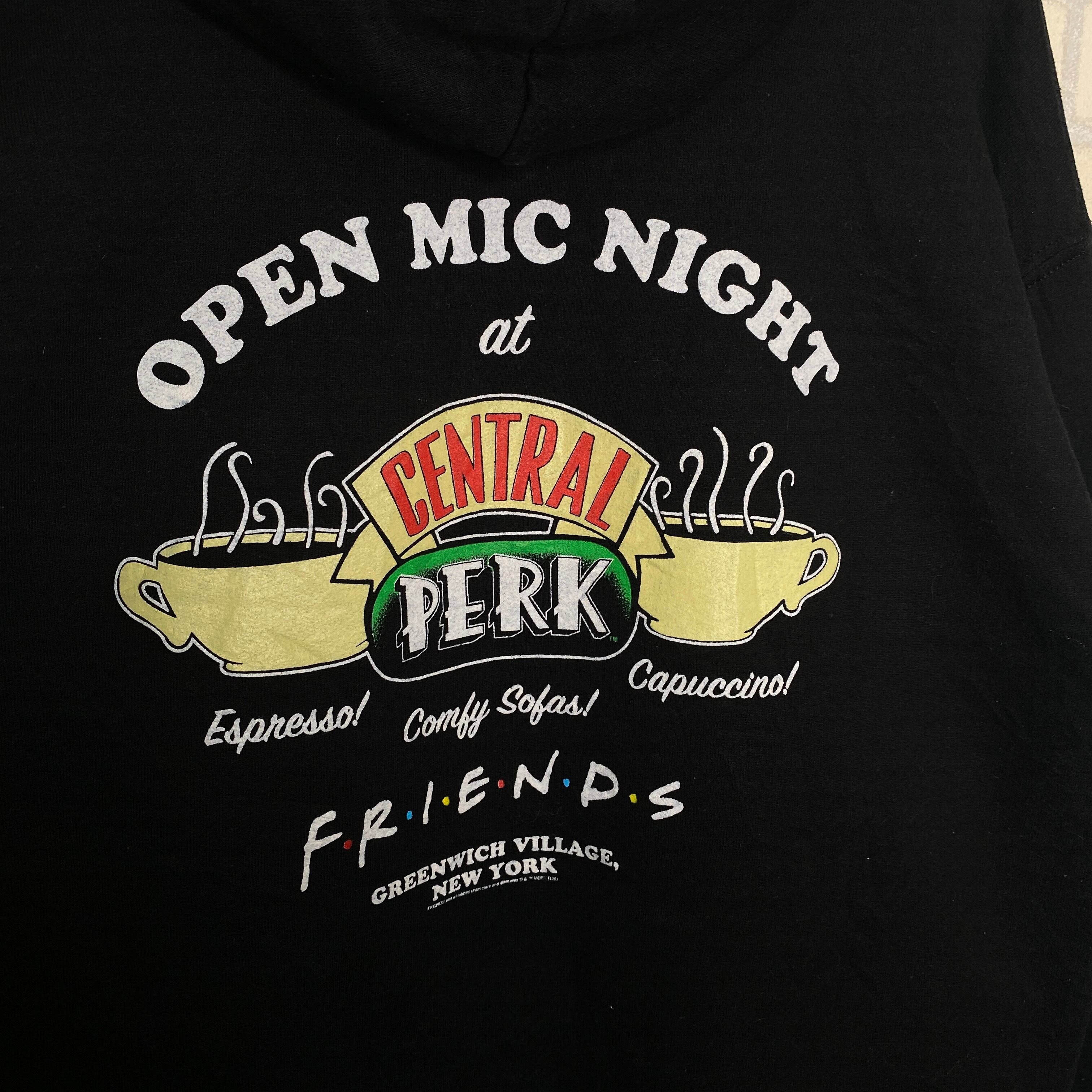 Friends パーカー M ブラック 厚手 ヘビーコットン バックプリント 