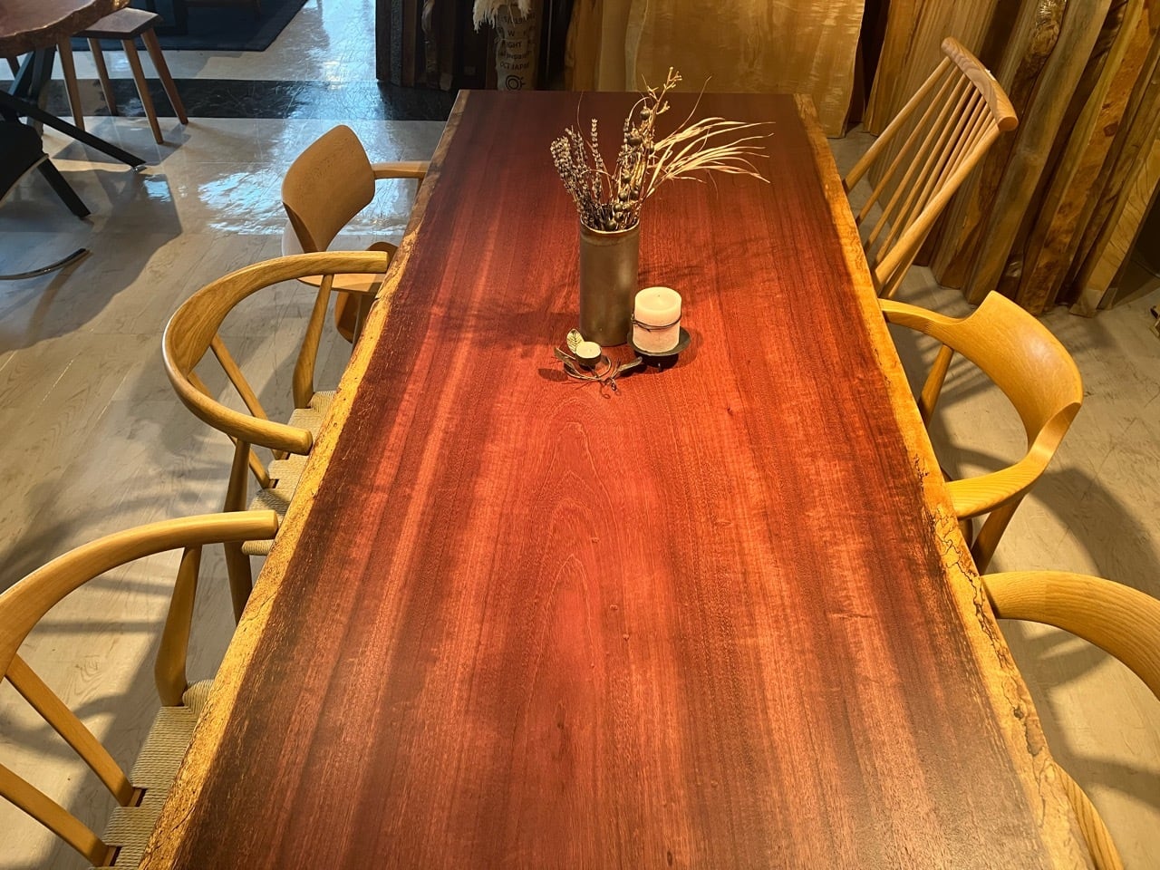 パープルハート_2250×850×50_青山店_テーブル天板/一枚板 221665