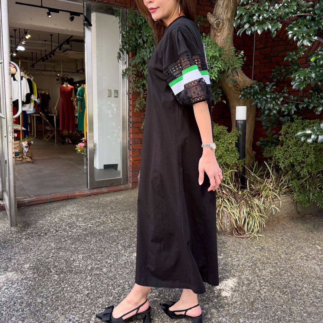 ドスディオサス  dosdiosas バルーンスリーブ袖レースワンピース