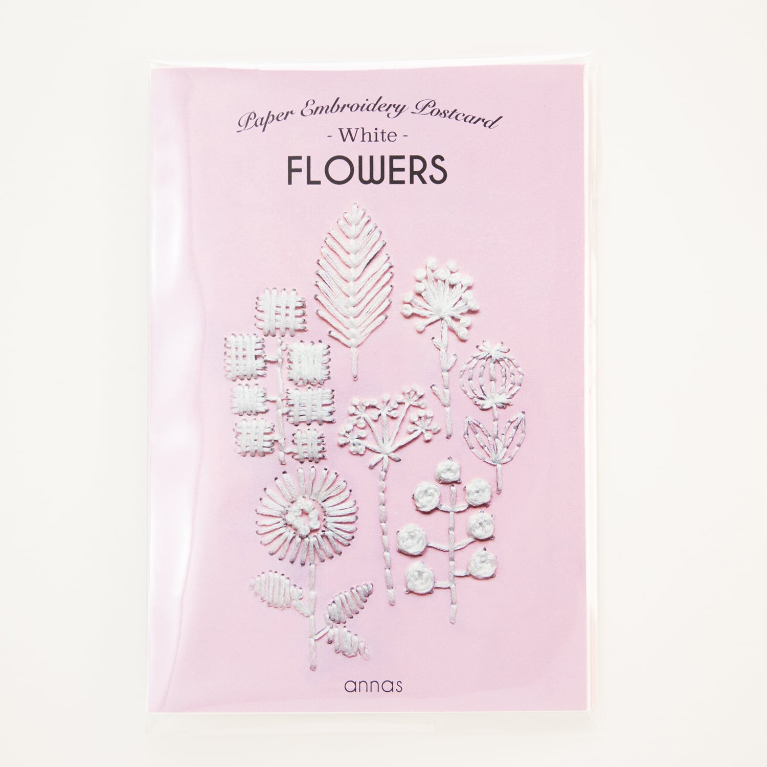 25%OFF】紙刺繍ポストカードキット｜ホワイトフラワーズ【在庫限り