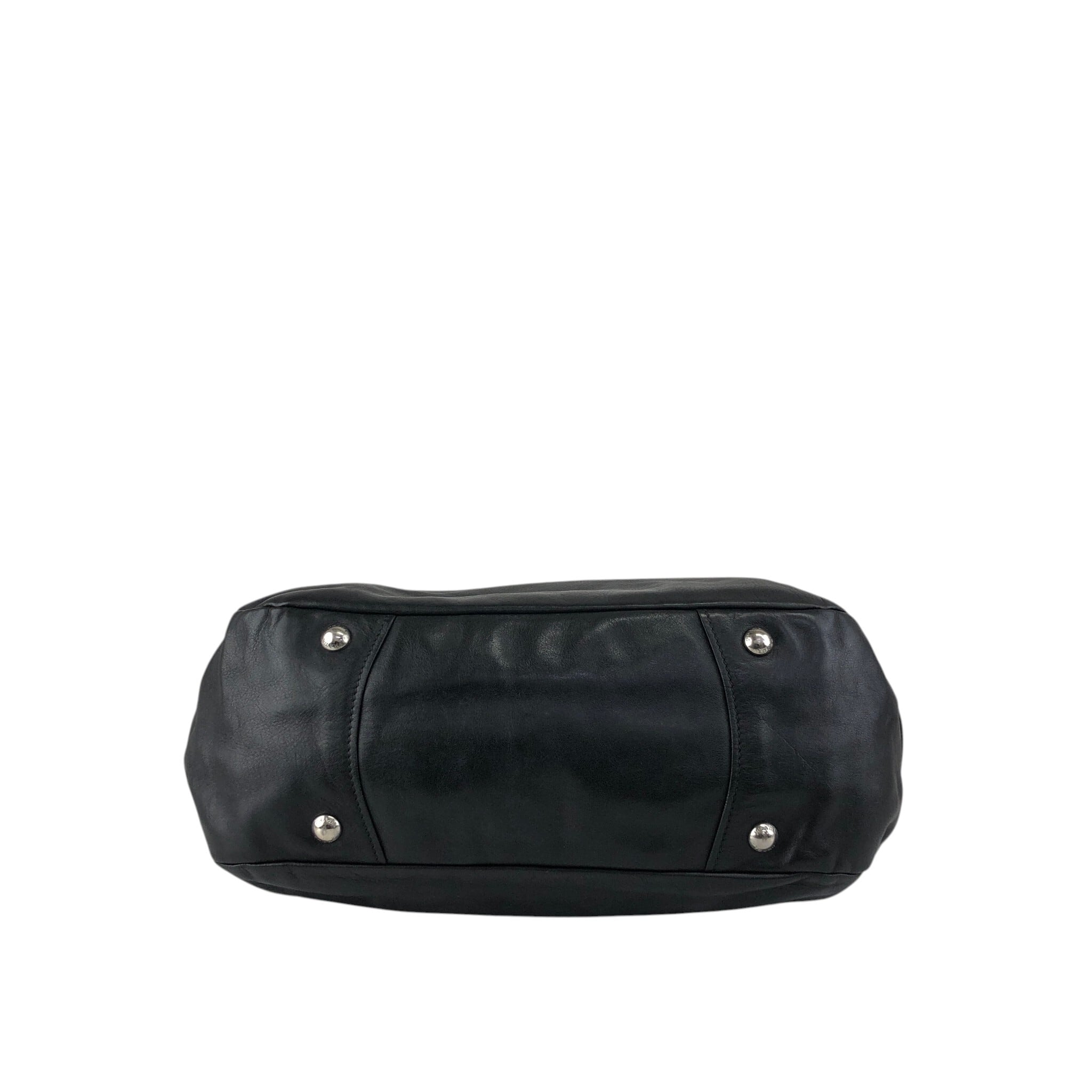 PRADA プラダ ショルダーバッグ ブラック ロゴ レザー セミショルダー