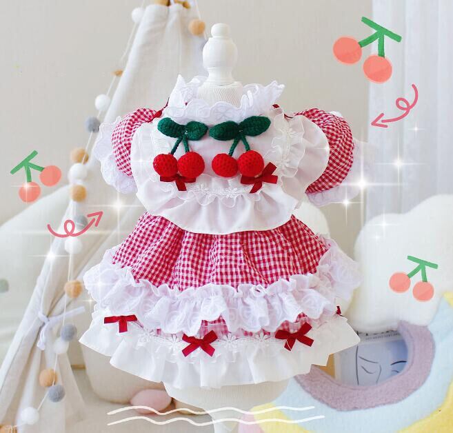 【予約】№3102029 さくらんぼのギンガムチェックワンピース