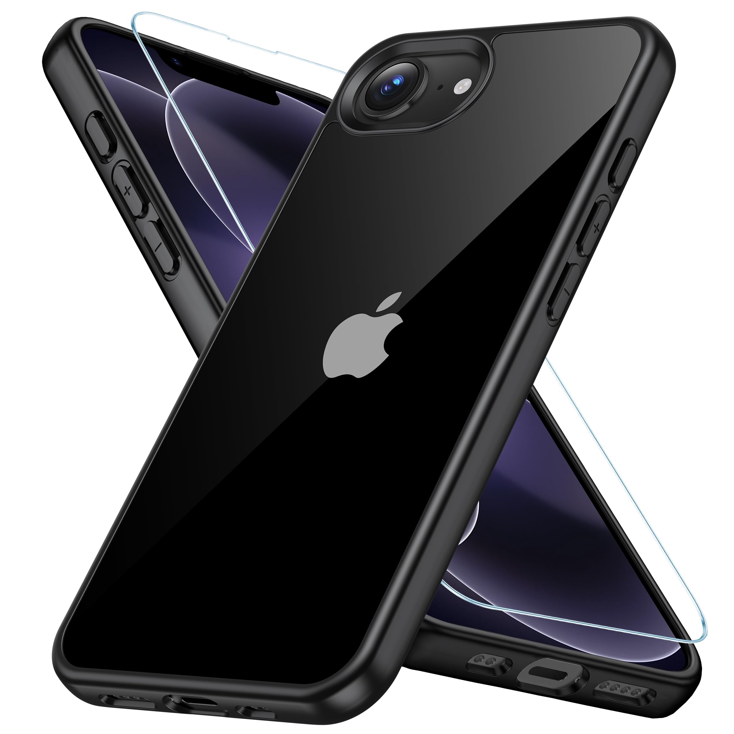 AXAG iPhone 17e 用 ケース ガラスフィルム付き アイフォン 17e 用 ケース 耐衝撃 黄変防止
