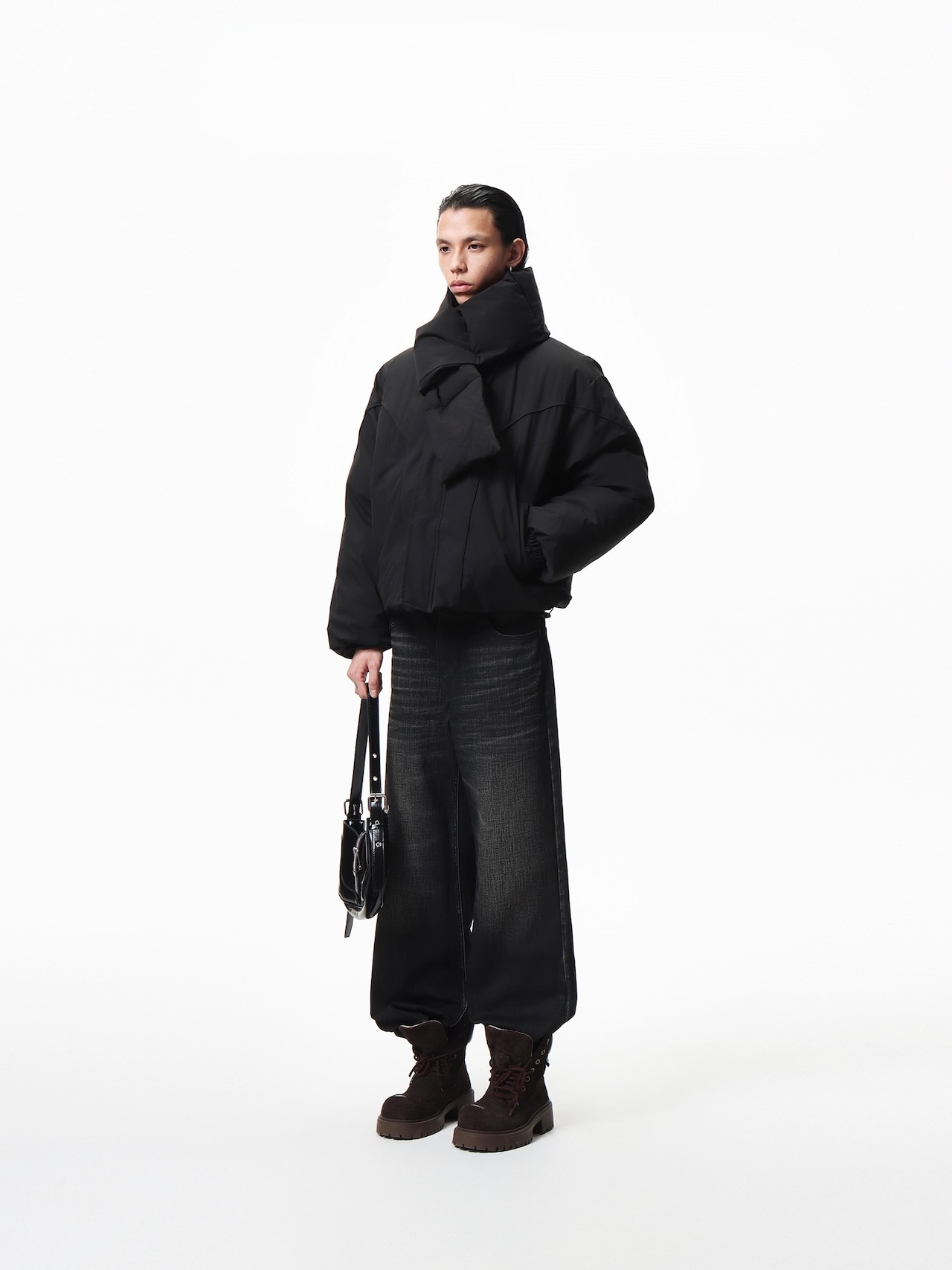 BOOGOOVOGUE Scarf Collar Puffer Jacket