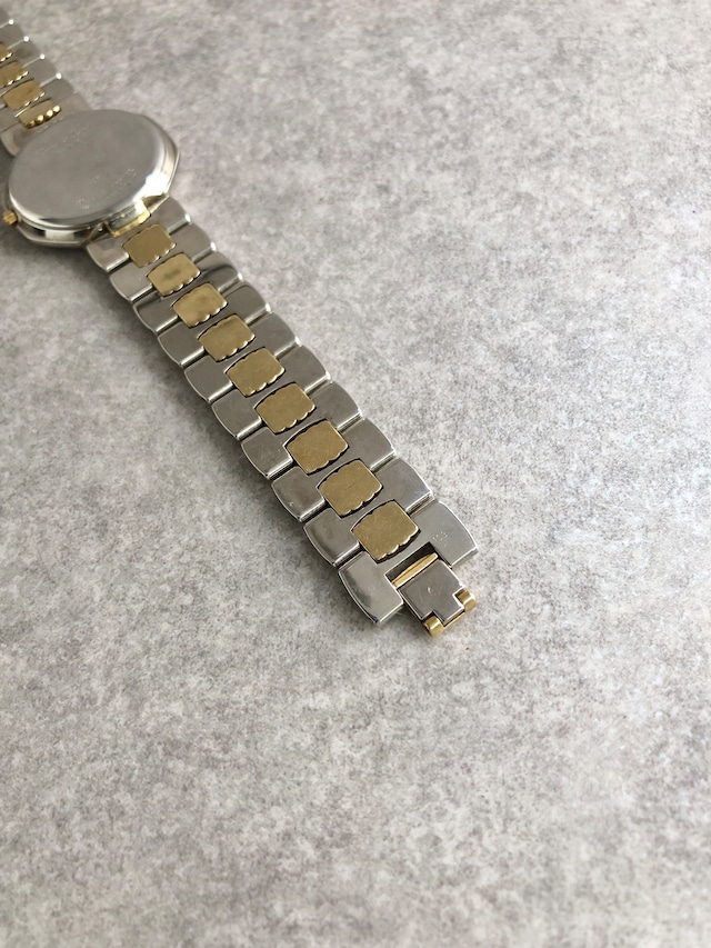Christian Dior クリスチャン ディオール 腕時計 シルバー×ゴールド オクタゴン ステンレススチール クォーツ vintage ヴィンテージ オールド evzwxv