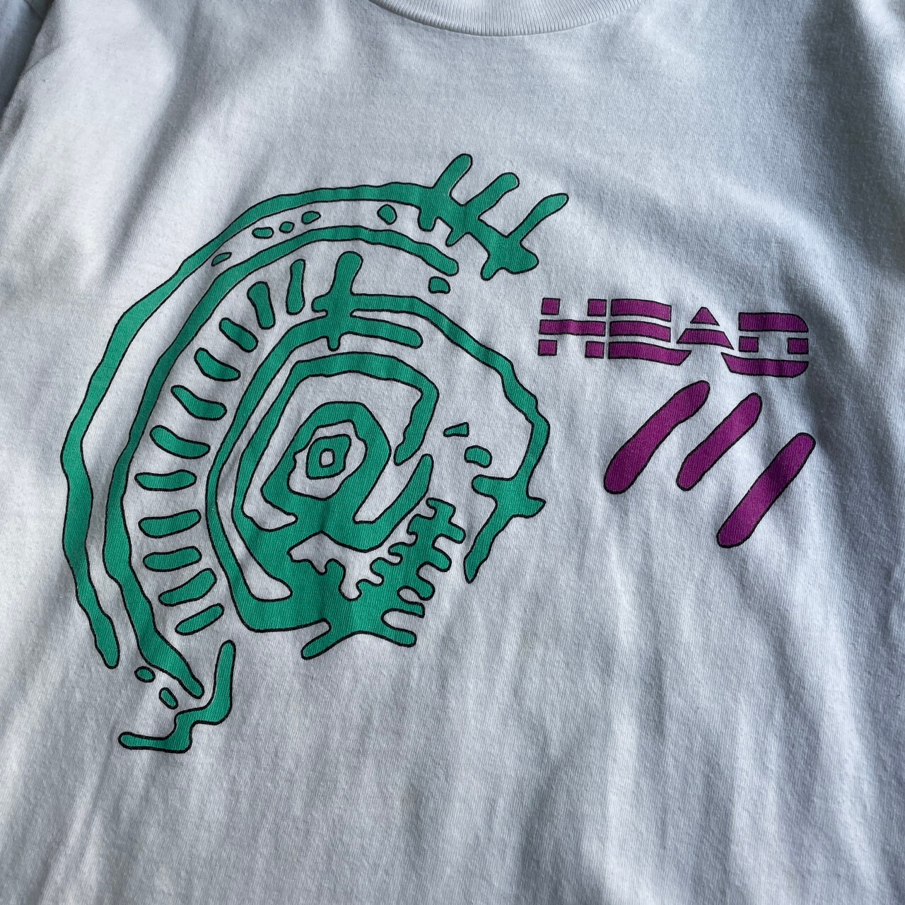 80年代 HEAD ヘッド フロントロゴ プリント Tシャツ メンズM相当 古着 