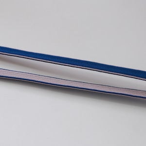 .帯締 OKANO × 渡敬 オリジナル 両面四分紐:深縹色×灰桜色