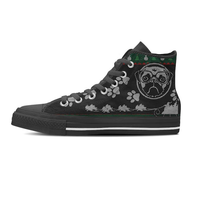 High-top sneakers  -spectacled pug-　　snk-10
