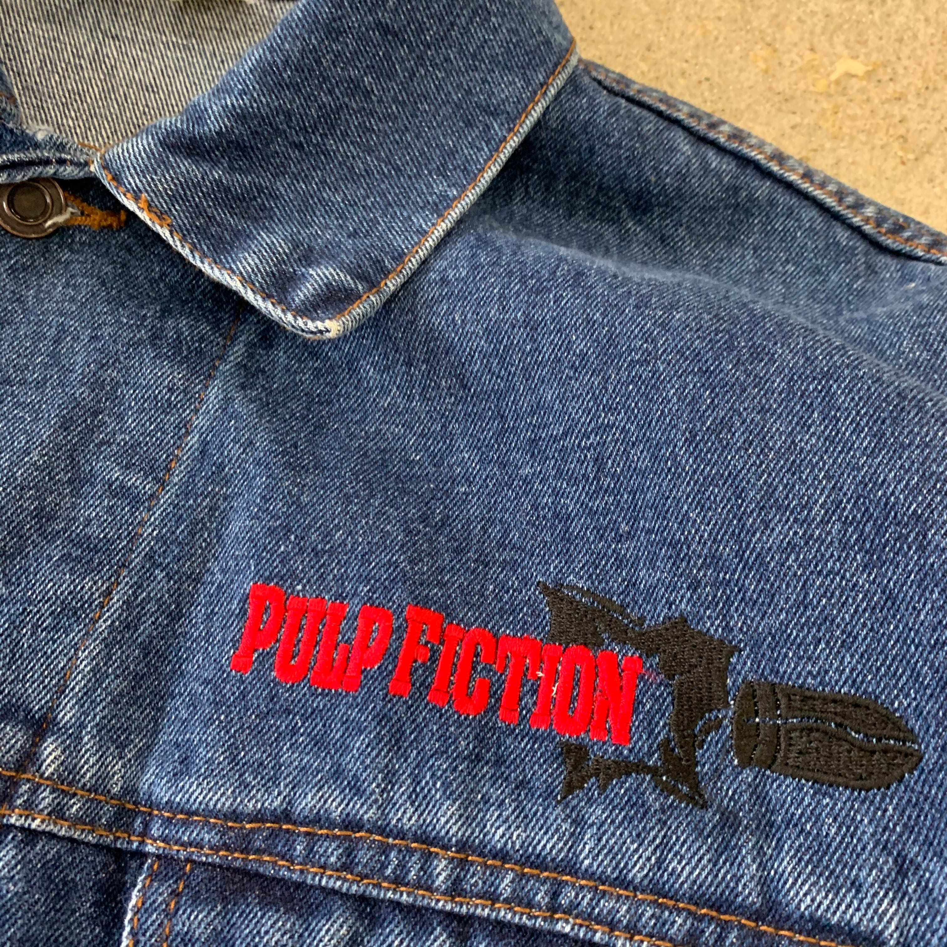 90s pulp fiction denim jacket | What'z up