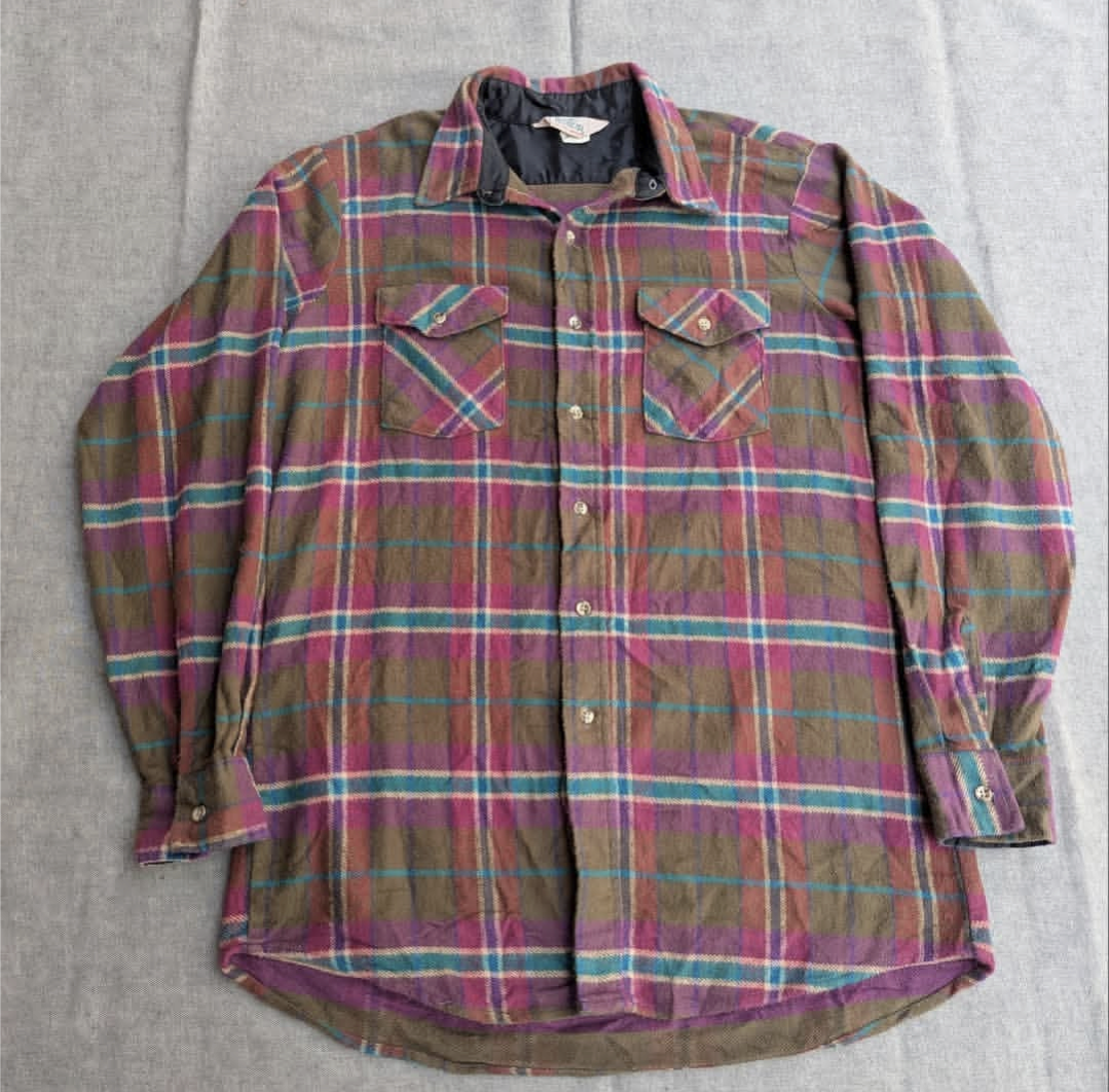 90s red head heavy flannel shirt 小岩店