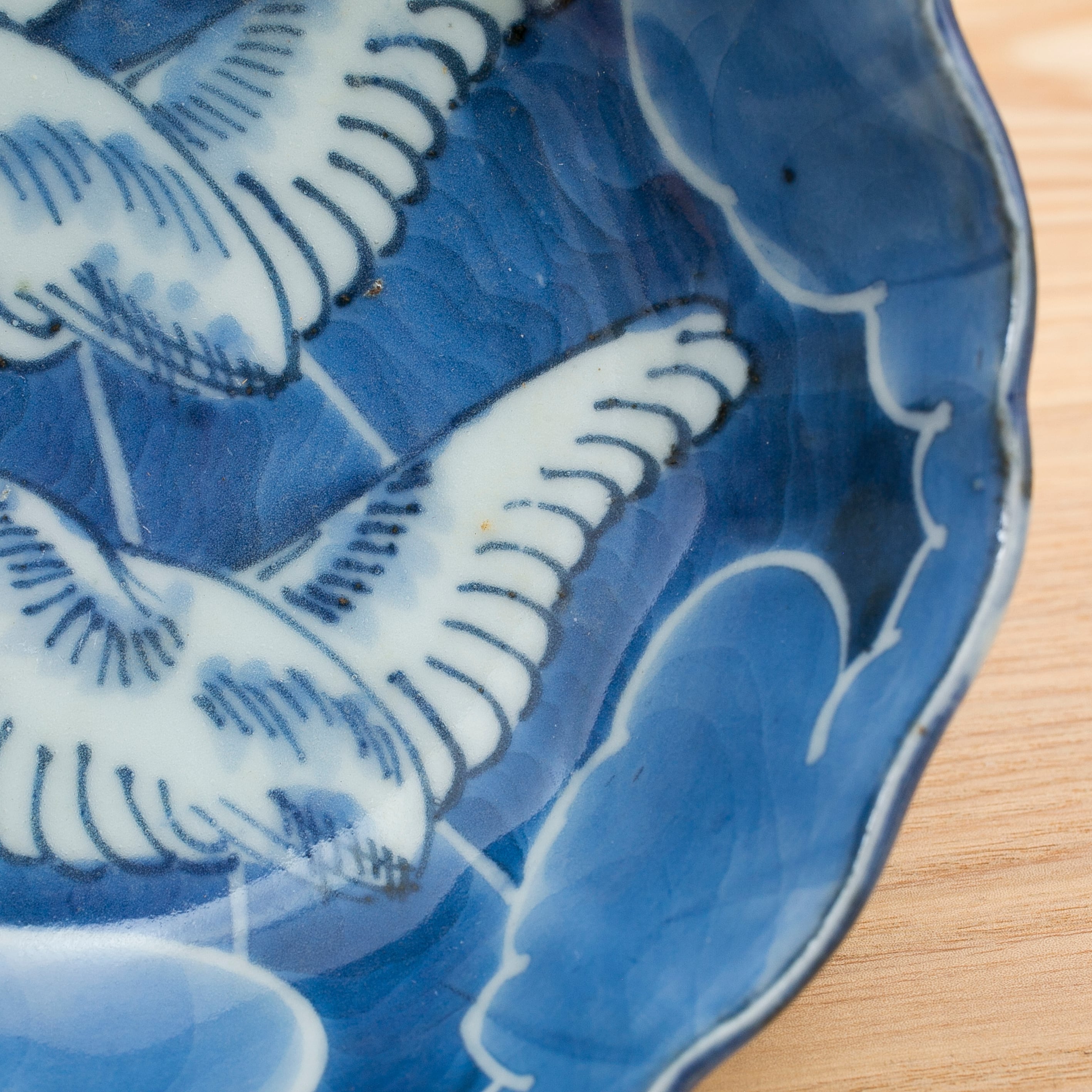 染付 雲鷺 なます皿 膾皿 吉祥文様 古伊万里 伊万里 染付 染白抜 墨