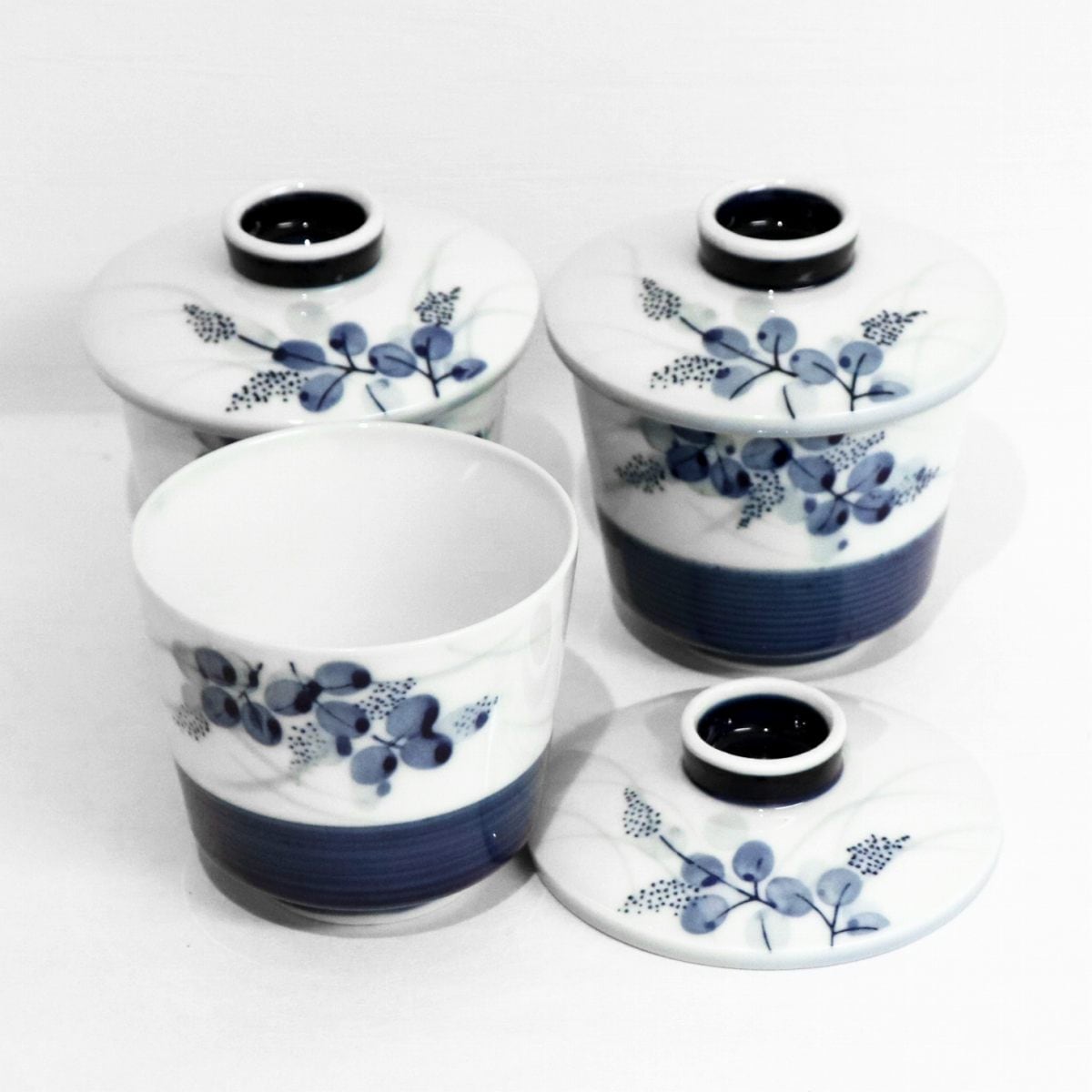 萩窯・蒸し碗・茶碗蒸し・3客セット・No.200421-097・梱包サイズ60
