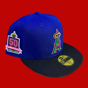 Los Angeles Angels 50th Anniversary New Era 59Fifty Fitted / Royal,Black (Purple Brim)