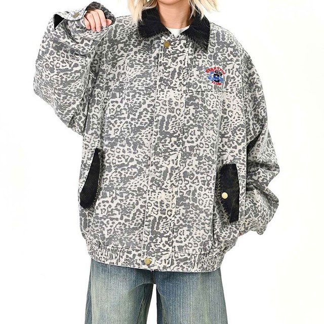 レオパードパターンコントラストブルゾン   R01479
