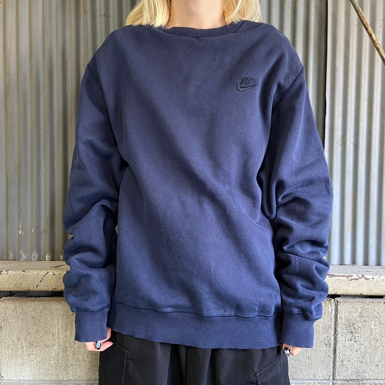 NIKE ナイキ ワンポイントロゴ刺繍 スウェット メンズXL相当 古着 