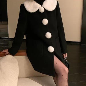 Pom-pom fur coat 260906