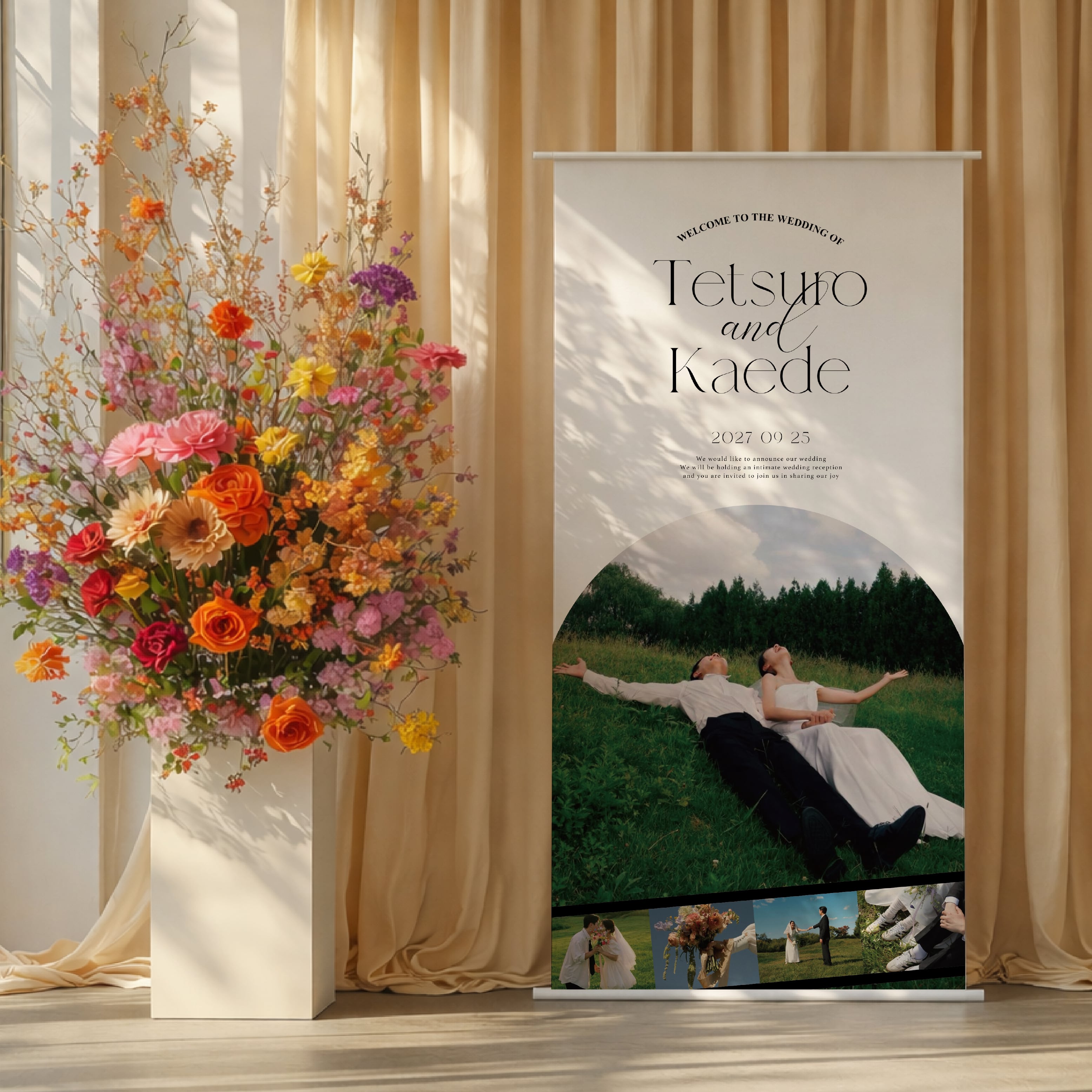 結婚式用の特大タペストリーおつくりいたします。 最安値・納期1週間】特大 タペストリー ウェルカムボード 結婚式