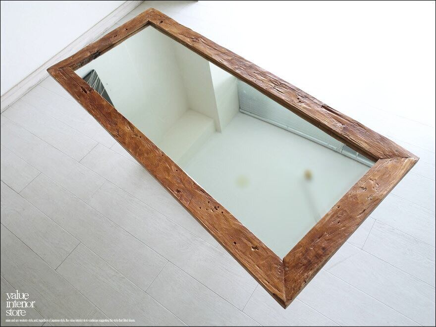 オールドチーク総無垢 ミラー140cm L/19 姿見 鏡 全身鏡 古材 全身用