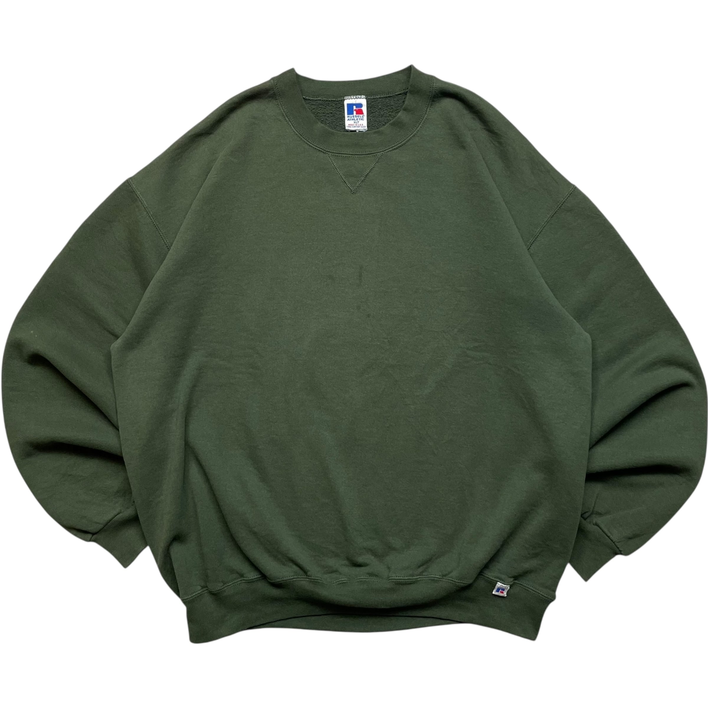 《XL》russell athletic ラッセルアスレチック スウェット 無地 ダークグリーン USA製 90年代 vintage no.9192