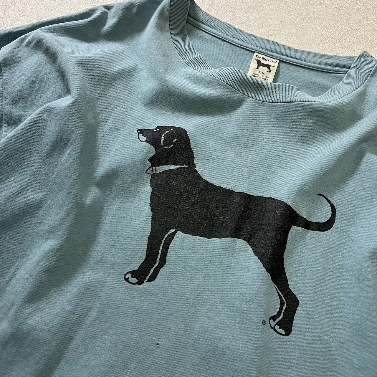USA The Black dog アニマル 犬 ダメージ Tシャツ ブラックドッグ