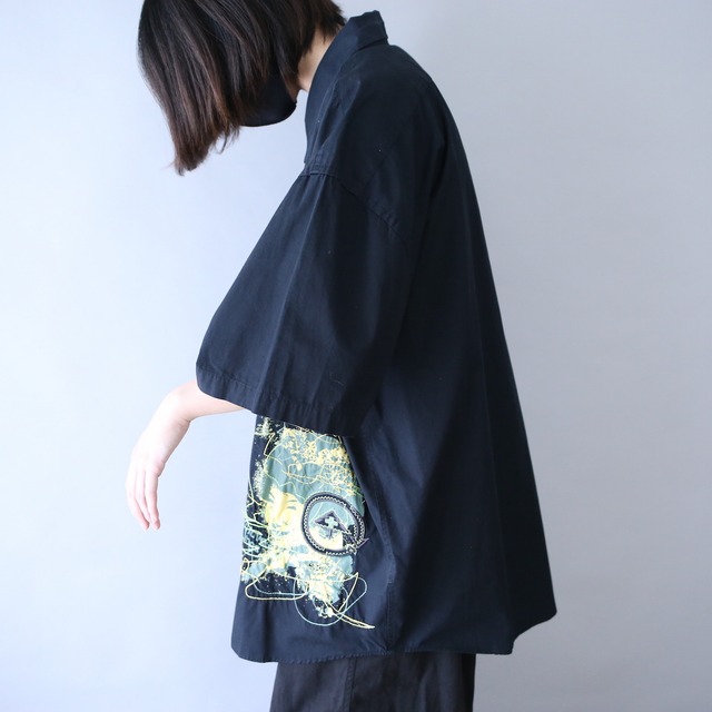 "刺繍" special pattern street culture mix XXXL over silhouette h/s shirt