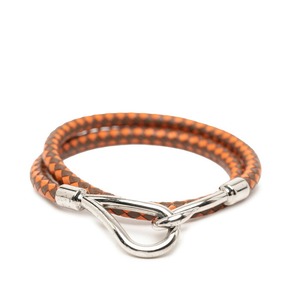 エルメス ジャンボ チョーカー ブレスレット ブラウン シルバー レザー メタル レディース HERMES 【中古】