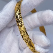 [手彫り]ハワイアンOバングル(ハイビスカス&プルメリア)