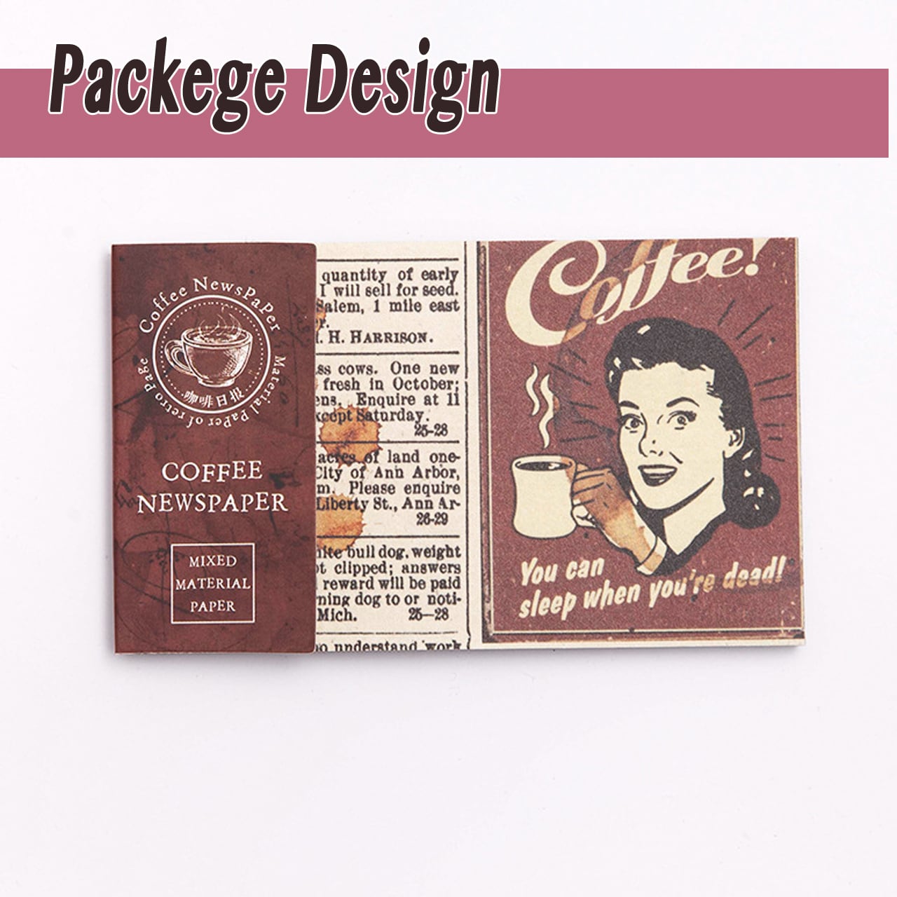 K12 コーヒー 紙もの 全8種 30枚入 レトロ ヴィンテージ風 素材