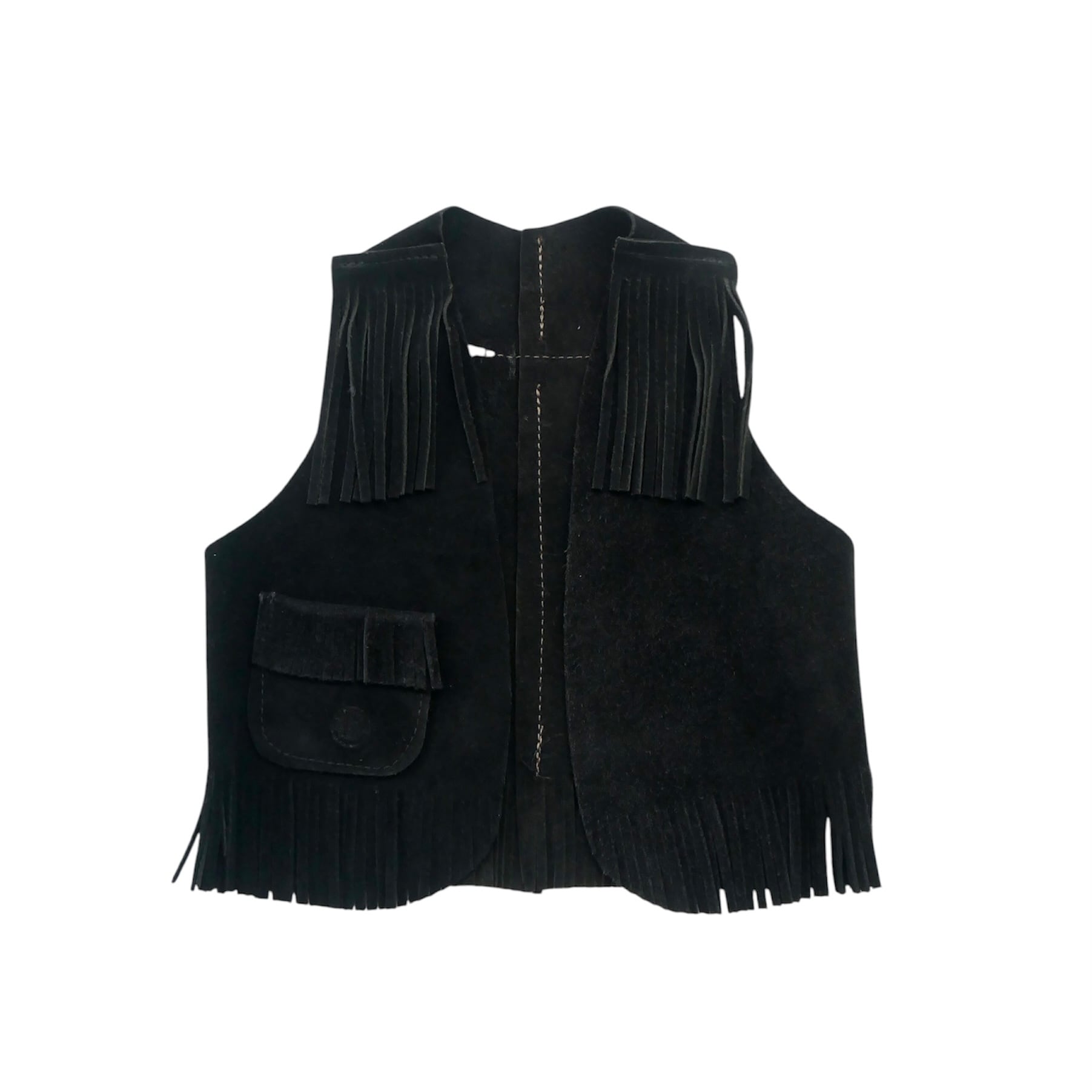 Vintage | Black Suede Fringe Vest