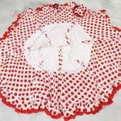 フラメンコ 衣装  ソニアジョーンズ SONIA JOHNES ワンピース ドレス 赤 白 ボランテ フリル 水玉 ドット 黒 レッド系 ホワイト系 フラメンコドレス おしゃれ パーティ 衣装 女性用