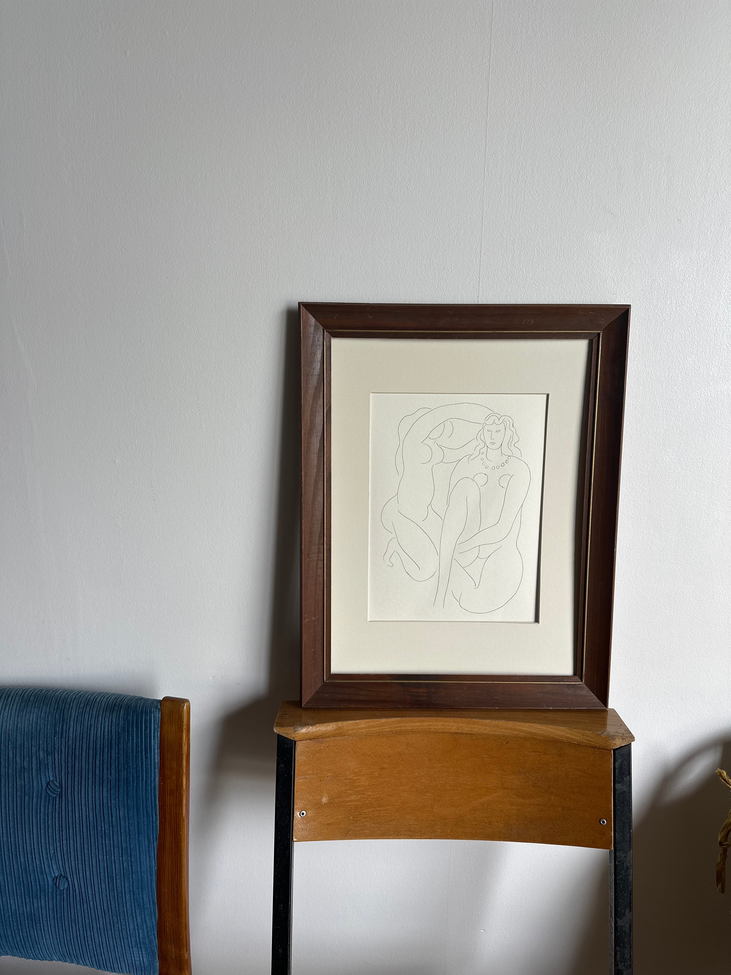 ヌード リトグラフ 木製フレーム付き Henri Matisse with Vintage wood frame | nur vintage apartment