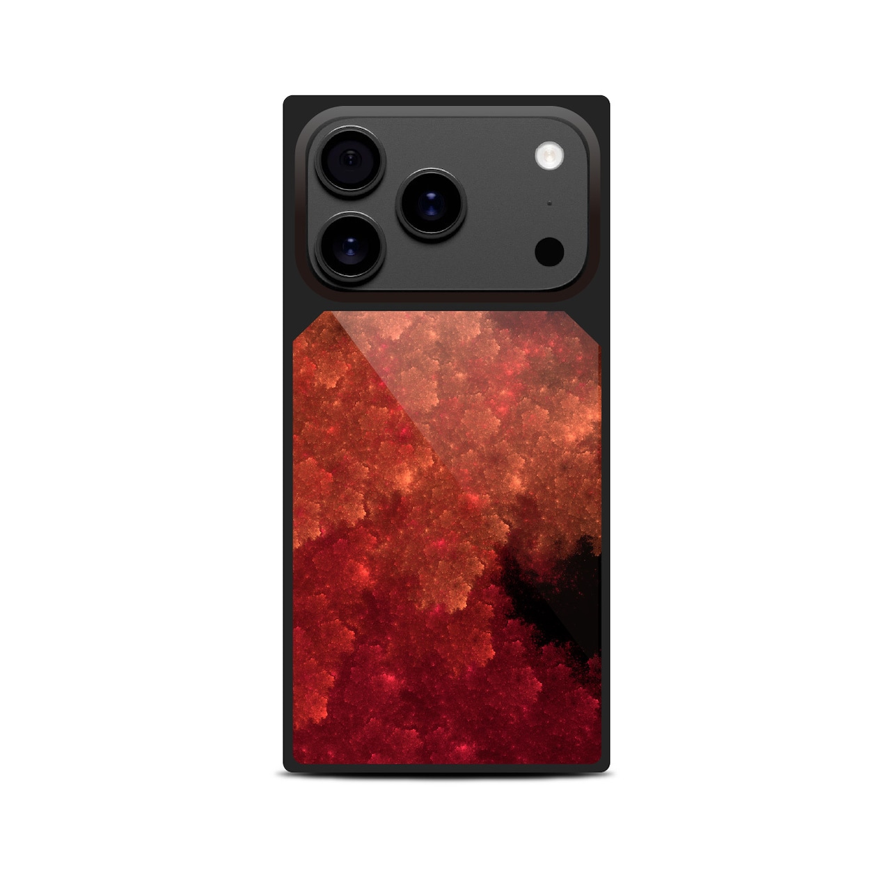 秋宝 - 和風 四角型 強化ガラスiPhoneケース