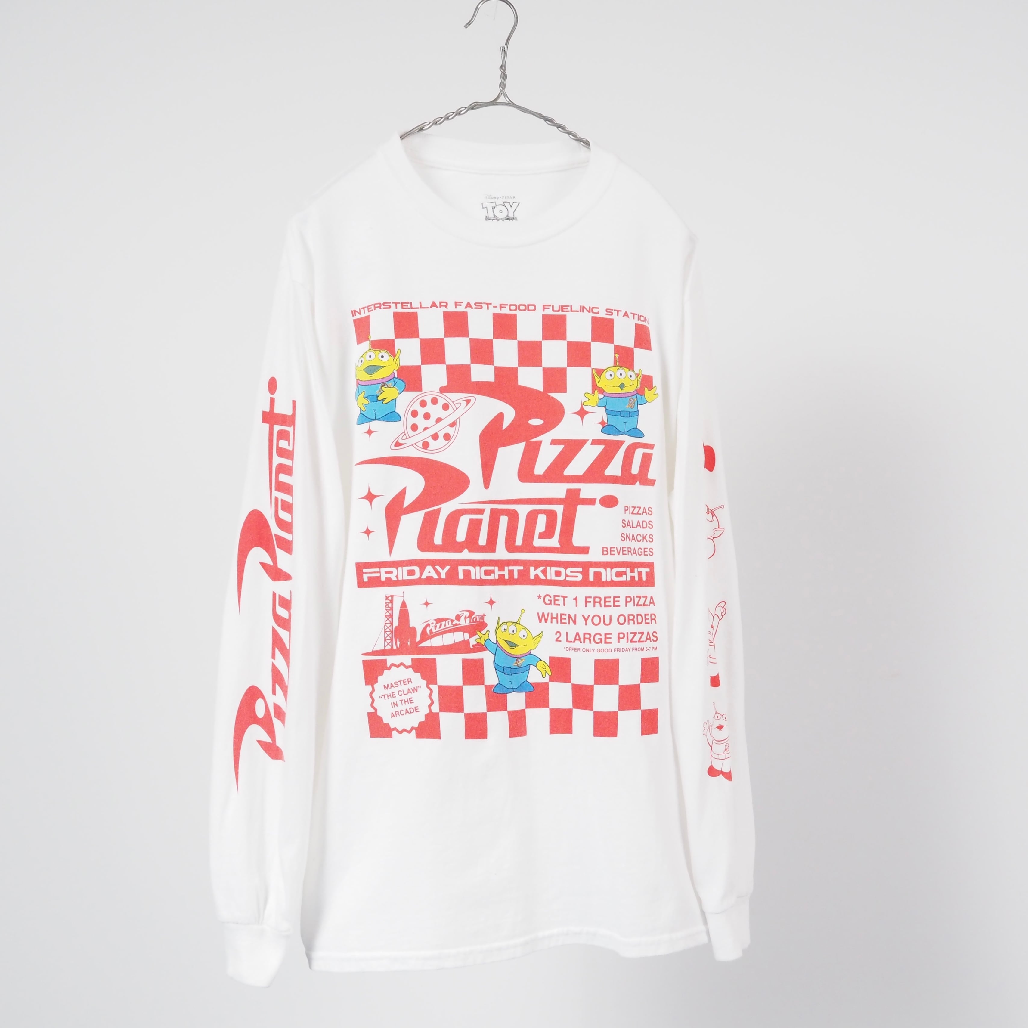TOYSTORY Pizza planet l/s t-shirt M /Disney トイストーリー ピザプラネット 長袖Tシャツ