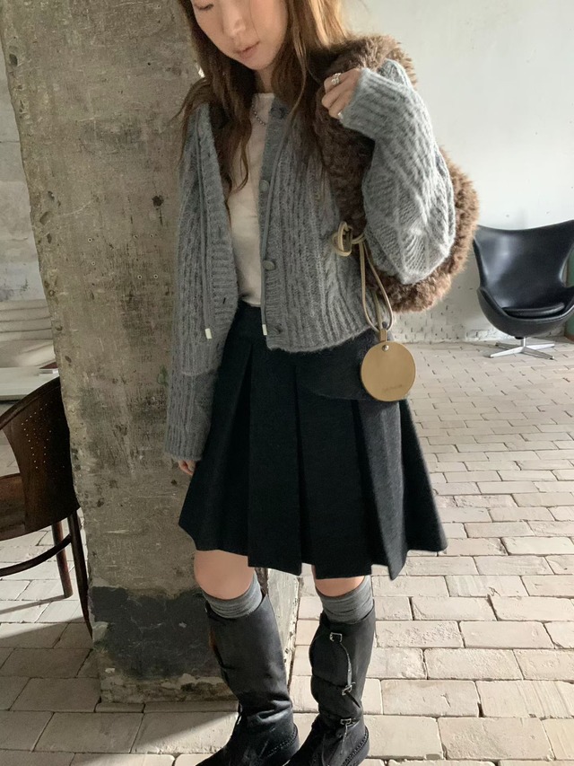 (予約) poster / Hood alpaca cardigan 3color