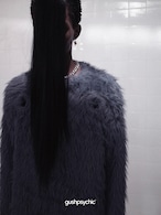 gushpsychic Hole Design Long Mink Hair Crewneck Sweater