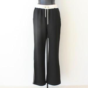 GAUDI ブラック✖️ホワイトサイドラインストレッチイージーパンツITALY:621BD24002 ¥26.000➕tax