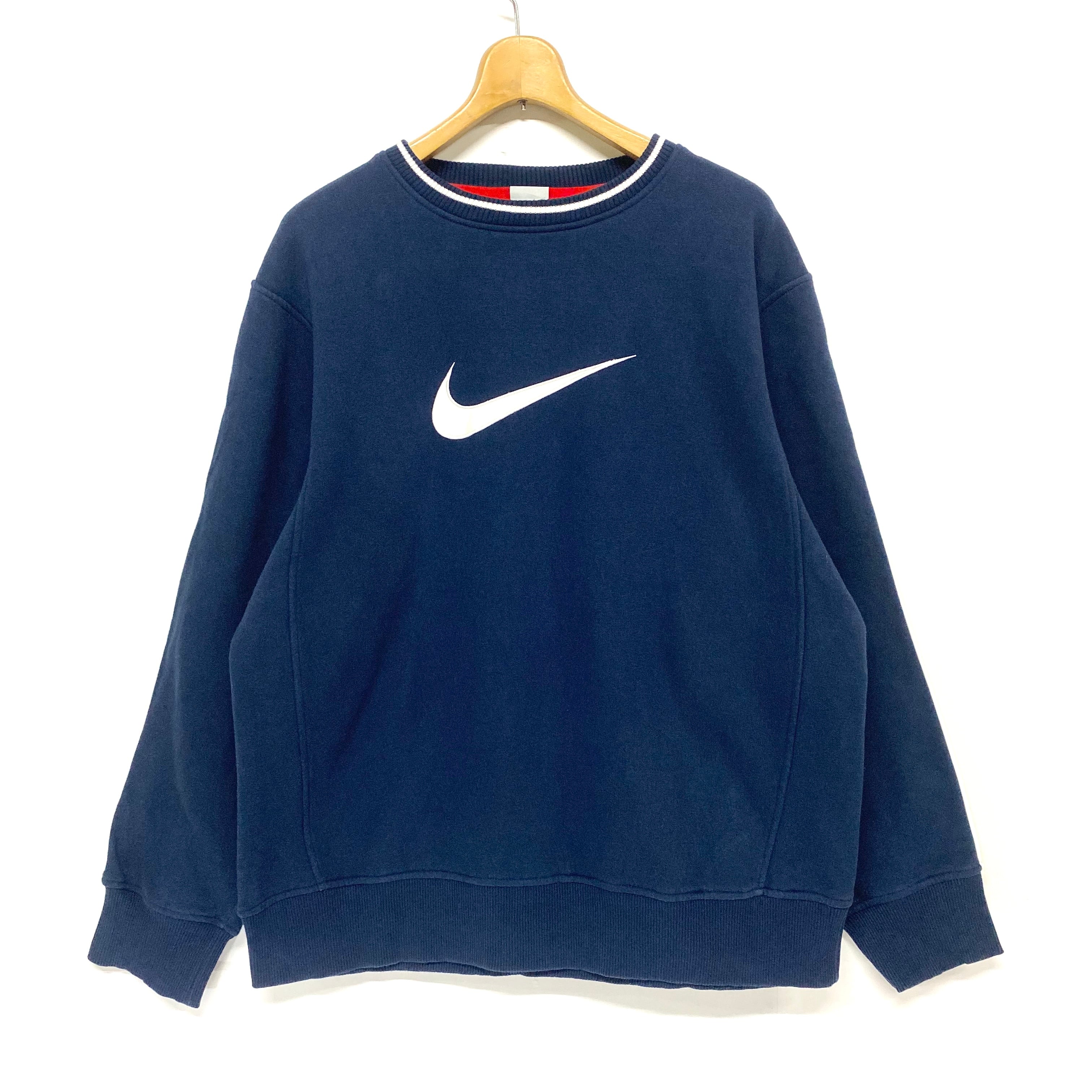 NIKE ナイキ スウォッシュ フロントロゴ 刺繍 スウェット 袖ライン入り