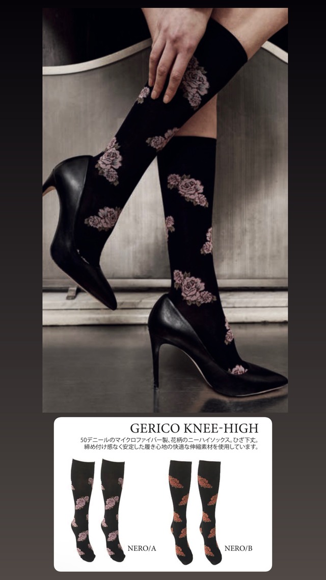 GERICO 　ソックス　2色展開　 フリーサイズ  TRASPARENZE　　