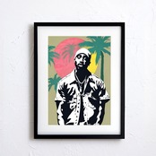 California Love｜2PacとDr Dreを象徴する名曲をオマージュしたヒップホップアートポスター｜モダン空間に映える一枚｜日本製A2ポスター