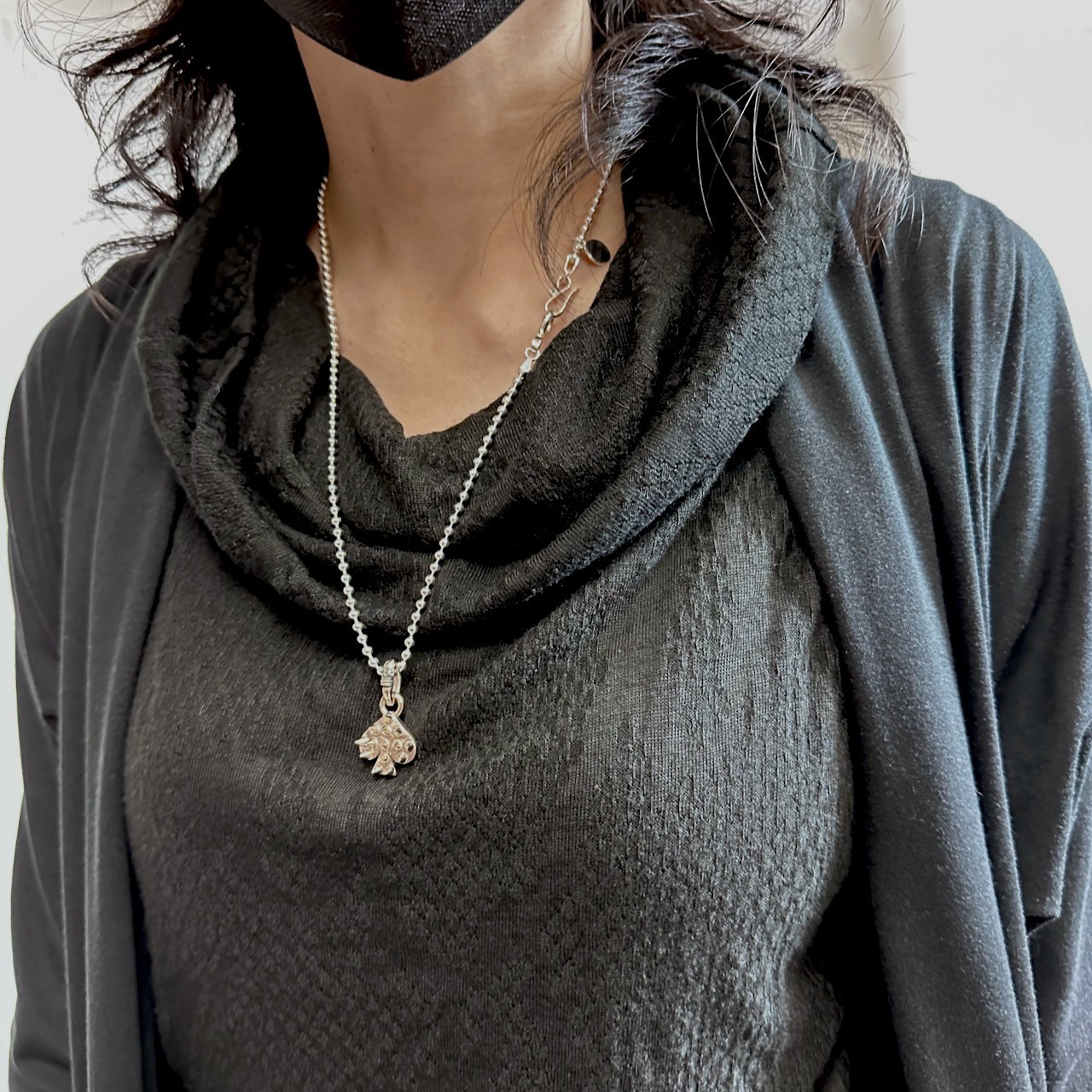 SPIKE:SPADE BALL CHAIN NECKLACE / スパイクスペード ボールチェーンネックレス