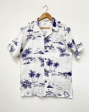 90sPalmwave Cotton OpenCollar Aloha Shirt/L