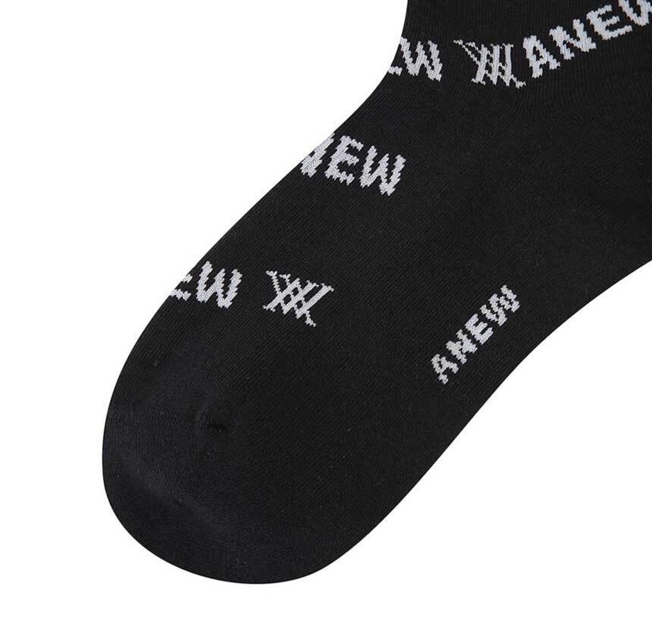 Diagonal logo repeat Knee socks [サイズ: F (AGCUWSC06BKF)] [カラー: BLACK]